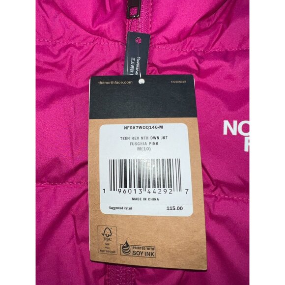The North Face Teen Reversible North Down Jacket-Fushia Pink-(M) 10 - Picture 6 of 7